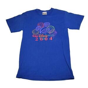 VTG 2004 Walt Disney World Mickey Mouse Hat T-Shirt S Tag Parks Fireworks Y2K